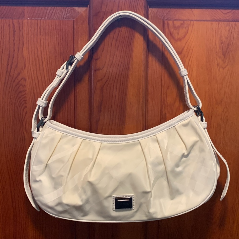 NWT Burberry Off White Small Avondale Nylon and Leather Shoulder Bag - Picture 15 of 15